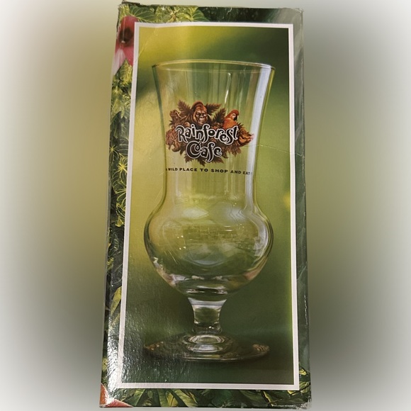 RAINFOREST CAFE HOUSTON HURRICANE GLASS COLLECTIBLE BAR COCKTAIL DRINK BEVERAGE - Picture 4 of 7
